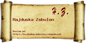 Hajduska Zebulon névjegykártya